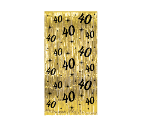 Paper Dreams Deurgordijn 40 Jaar Goud-Zwart Classy 100x200cm | per stuk Paper Dreams Deurgordijn 40 Jaar Goud-Zwart Classy 100x200cm | per stuk