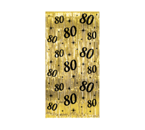 Paper Dreams Rideau de porte 80 ans Or-Noir Classy 100x200cm | par unité Paper Dreams Rideau de porte 80 ans Or-Noir Classy 100x200cm | par unité