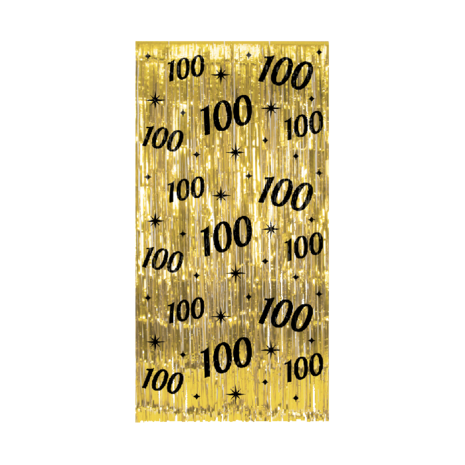 Paper Dreams Rideau de porte 100 ans Or-Noir Classy 100x200cm | par unité Paper Dreams Rideau de porte 100 ans Or-Noir Classy 100x200cm | par unité