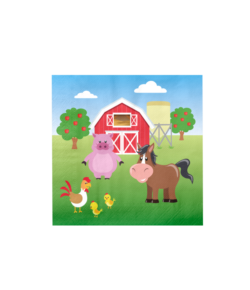 Paper Dreams Serviettes de table Animaux de la ferme | 16 pièces Paper Dreams Serviettes de table Animaux de la ferme | 16 pièces
