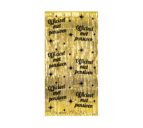 Paper Dreams Door curtain Officieel Met Pensioen Gold-Black Classy 100x200cm | per Unit Paper Dreams Door curtain Officieel Met Pensioen Gold-Black Classy 100x200cm | per Unit