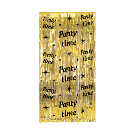 Paper Dreams Tür vorhang Party Time Gold-Schwarz Classy 100x200cm | pro Einheit