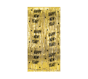 Paper Dreams Deurgordijn Happy New Year Goud-Zwart Classy 100x200cm | per stuk Paper Dreams Deurgordijn Happy New Year Goud-Zwart Classy 100x200cm | per stuk