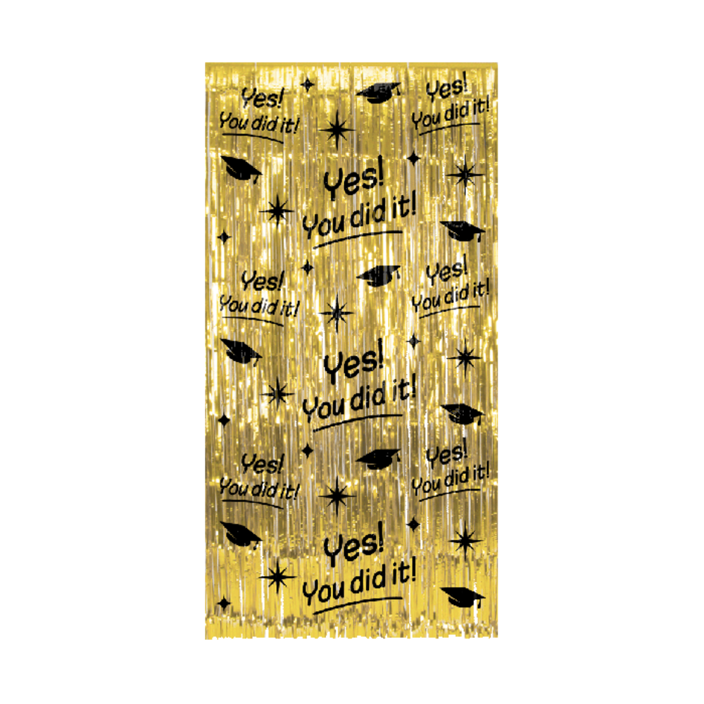 Paper Dreams Tür vorhang Yes You Did It  Gold-Schwarz Classy 100x200cm | pro Einheit
