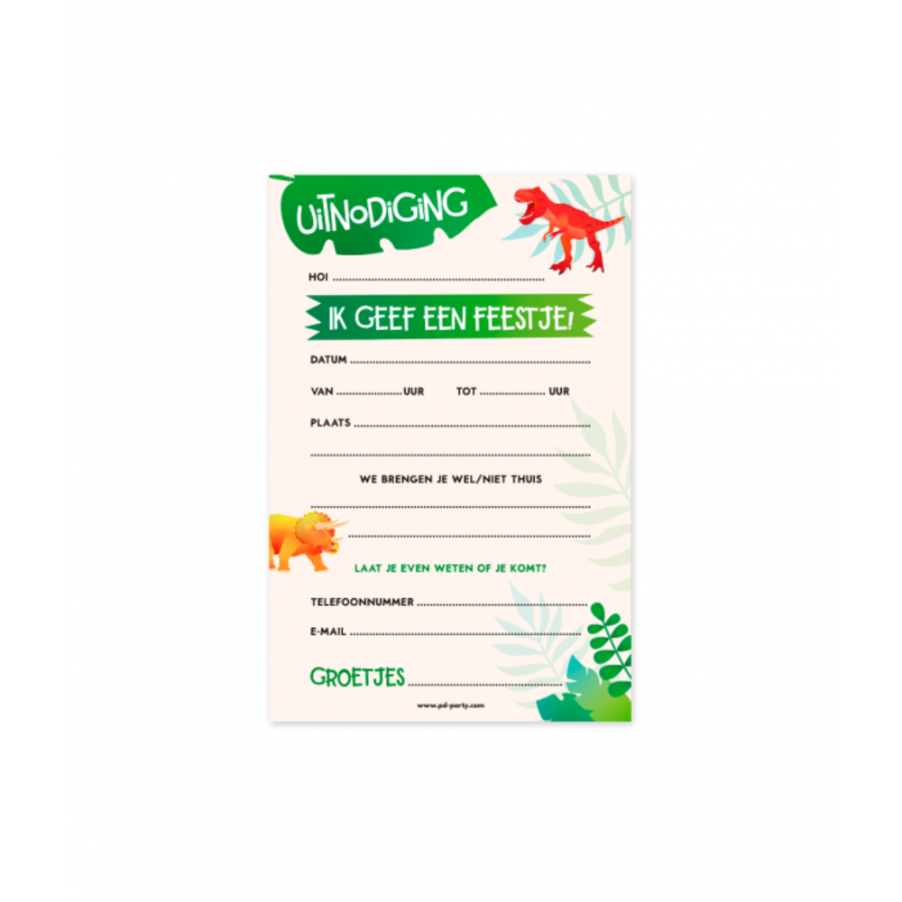 Paper Dreams Invitations Dino World  | 6 pièces Paper Dreams Invitations Dino World  | 6 pièces