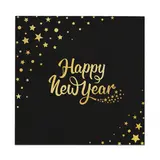 Tuf-Tuf Happy New Year Servetten Goud/Zwart | 10 stuks Tuf-Tuf Happy New Year Servetten Goud/Zwart | 10 stuks
