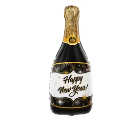 Tuf-Tuf Happy New Year Folieballon Champagnefles 100cm | per stuk Tuf-Tuf Happy New Year Folieballon Champagnefles 100cm | per stuk
