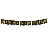 Tuf-Tuf Happy New Year Banner Goud/Zwart 250cm | per stuk Tuf-Tuf Happy New Year Banner Goud/Zwart 250cm | per stuk
