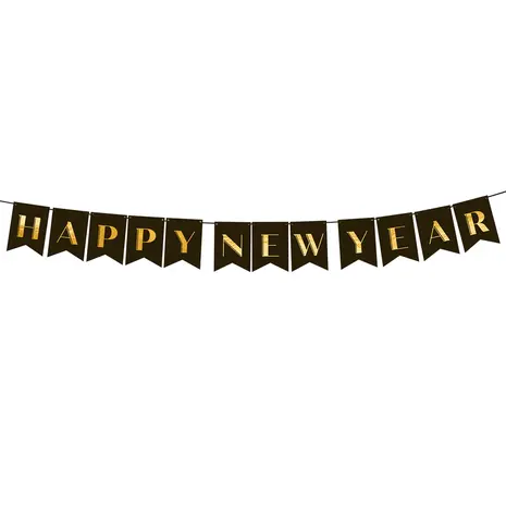 Tuf-Tuf Happy New Year Banner Gold/Schwarz 250cm | pro Einheit Tuf-Tuf Happy New Year Banner Gold/Schwarz 250cm | pro Einheit