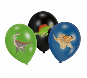 Ballons heureux dinosaure 28 cm | 6 morceaux
