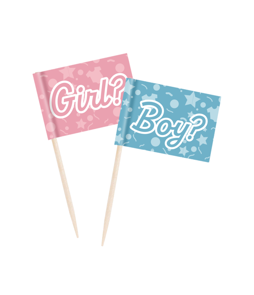 Paper Dreams Gender Reveal Party Prikkers | 50 stuks Paper Dreams Gender Reveal Party Prikkers | 50 stuks