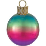 Anagram Kerstbal Folieballon Regenboog | 50cm