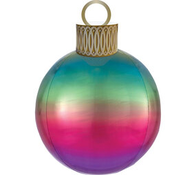 Anagram Kerstbal Folieballon Regenboog | 50cm Anagram Kerstbal Folieballon Regenboog | 50cm