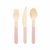 Wooden Cutlery Pink | 18 pieces