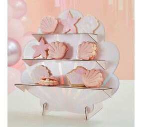 Ginger Ray Zeemeermin Schelpvorm Cupcake Standaard  40cm | per stuk Ginger Ray Zeemeermin Schelpvorm Cupcake Standaard  40cm | per stuk