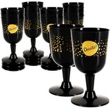 Tuf-Tuf Plastik Weingläser Schwarz/Gold | 4 Stück Tuf-Tuf Plastik Weingläser Schwarz/Gold | 4 Stück