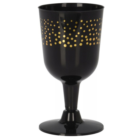 Tuf-Tuf Plastic Wine Glasses Black/Gold | 4 pieces Tuf-Tuf Plastic Wine Glasses Black/Gold | 4 pieces