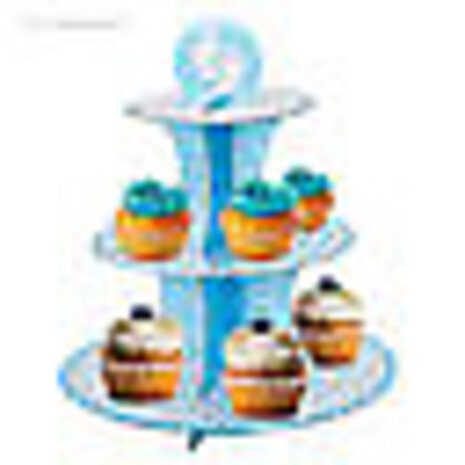 Tuf-Tuf Blauwe Cupcake standaard Babyshower | per stuk Tuf-Tuf Blauwe Cupcake standaard Babyshower | per stuk