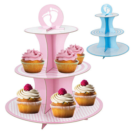 Tuf-Tuf Pink Baby Shower Cupcake Stand | each