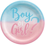 Amscan Gender Reveal Borden 23cm | 8 stuks