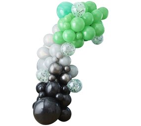 Ginger Ray Balloon Arch Kit Green/Grey/Black | 70 balloons