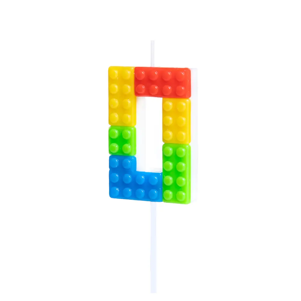 Tuf-Tuf Lego Number Candle 0 | each Tuf-Tuf Lego Number Candle 0 | each
