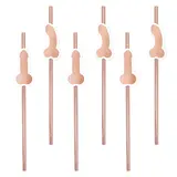 Tuf-Tuf Pailles à Pénis Or Rose 20cm | 8 pièces Tuf-Tuf Pailles à Pénis Or Rose 20cm | 8 pièces