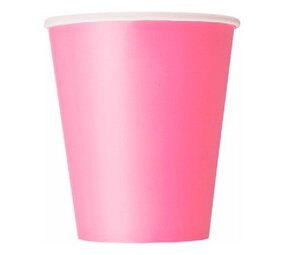 Unique Party Becher Hot Pink 270ml | 14 Stück Unique Party Becher Hot Pink 270ml | 14 Stück