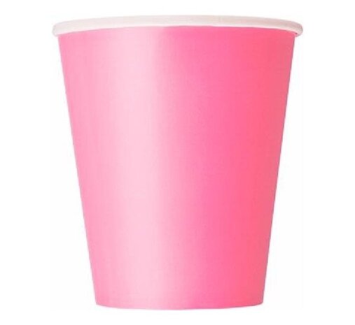 Unique Party Bekers Hot Pink 270ml | 14 stuks