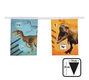 Boland Dino T-Rex Papieren Vlaggenlijn 3mtr | per stuk Boland Dino T-Rex Papieren Vlaggenlijn 3mtr | per stuk