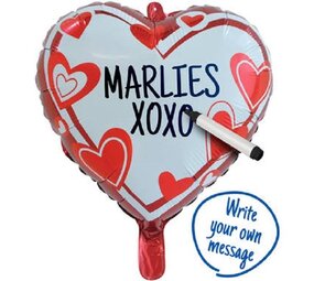 Folat Foil balloon Heart writable 45cm | filled with helium Folat Foil balloon Heart writable 45cm | filled with helium