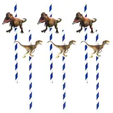 Boland Dino T-Rex Papierstrohhalme 20 cm | 6 Stück Boland Dino T-Rex Papierstrohhalme 20 cm | 6 Stück