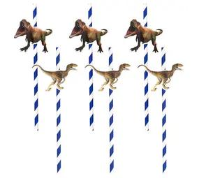 Boland Dino T-Rex Papierstrohhalme 20 cm | 6 Stück Boland Dino T-Rex Papierstrohhalme 20 cm | 6 Stück