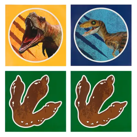 Boland Dino T-Rex Sticker Sheets 20x20cm | 4 pieces