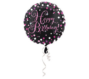 Anagram Helium balloon Sparkling Rose Happy Birthday (46cm) made with helium Anagram Helium balloon Sparkling Rose Happy Birthday (46cm) made with helium