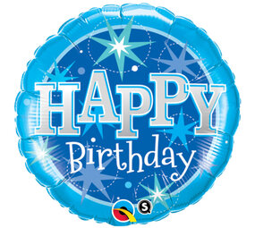Qualatex Helium Ballon Happy Birthday Blauw (45cm) gevuld met helium Qualatex Helium Ballon Happy Birthday Blauw (45cm) gevuld met helium