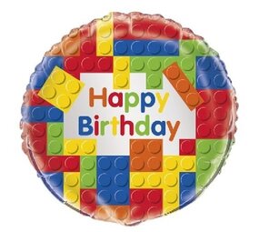 Anagram Ballon à hélium Lego Party Time Happy Birthday 45cm |  rempli d'hélium