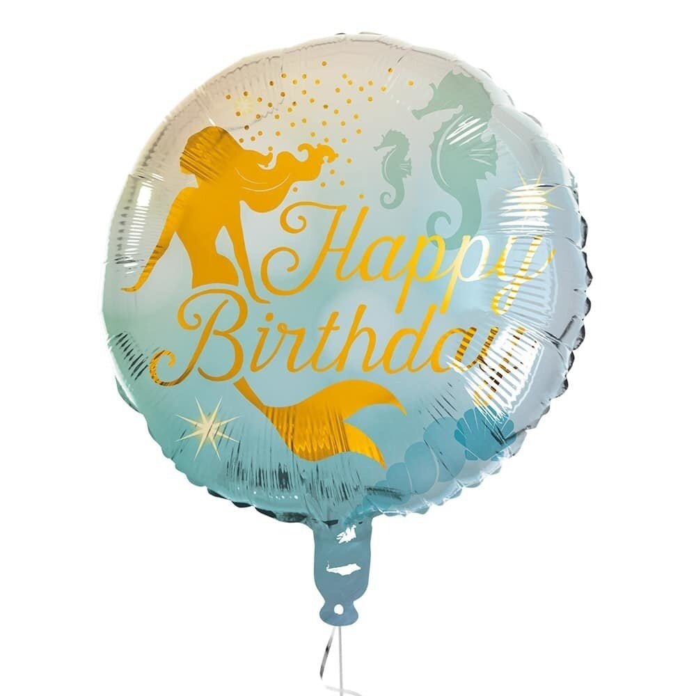Boland Helium Balloon Mermaid Glitter Happy Birthday 45cm | filled with helium Boland Helium Balloon Mermaid Glitter Happy Birthday 45cm | filled with helium