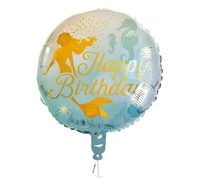 Boland Helium Balloon Mermaid Glitter Happy Birthday 45cm | filled with helium Boland Helium Balloon Mermaid Glitter Happy Birthday 45cm | filled with helium
