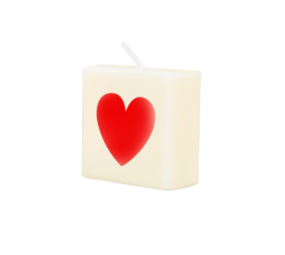 Paper Dreams Kaarsje Rood Hart 4x4x2cm | per stuk