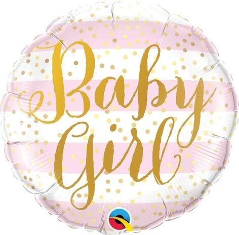 Qualatex Heliumballon Baby Girl Pink Stripes (45cm) gefüllt mit Helium Qualatex Heliumballon Baby Girl Pink Stripes (45cm) gefüllt mit Helium