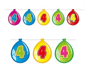 Folat Vlaggenlijn slinger Ballonvorm 4 jaar | 10 meter Folat Vlaggenlijn slinger Ballonvorm 4 jaar | 10 meter