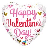 Qualatex Folie ballon Happy Valentine's Day 45cm  | gevuld met helium Qualatex Folie ballon Happy Valentine's Day 45cm  | gevuld met helium