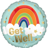 Anagram Heliumballon Get Well Rainbow (45cm) gefüllt mit Helium