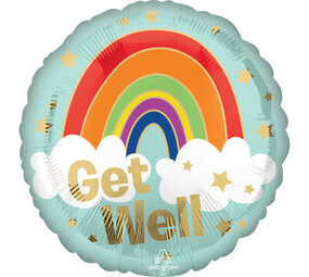 Anagram Helium ballon Get Well Regenboog (45cm) gevuld met helium Anagram Helium ballon Get Well Regenboog (45cm) gevuld met helium