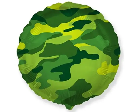 Camouflage Helium Balloon Round 45cm filled with helium