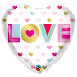 Qualatex Folienballon Love Herz (45cm) gefüllt mit Helium