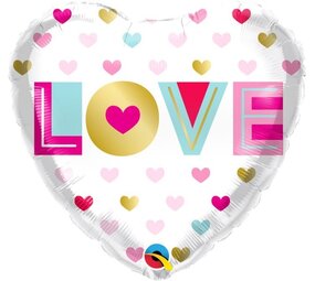 Qualatex Folie ballon Love Hart (45cm) gevuld met helium Qualatex Folie ballon Love Hart (45cm) gevuld met helium