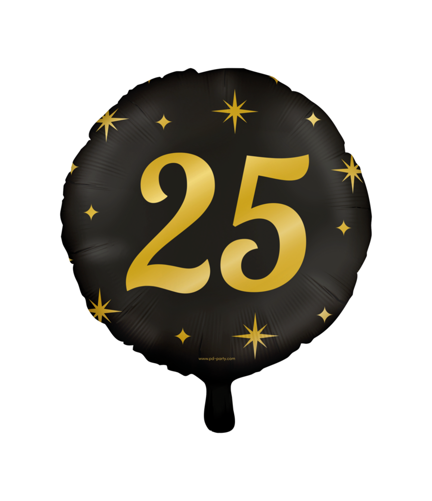 Helium Balloon 25 Years Classy (45cm) filled with helium