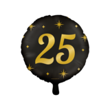Helium Ballon 25 jaar Classy  (45cm) gevuld met helium